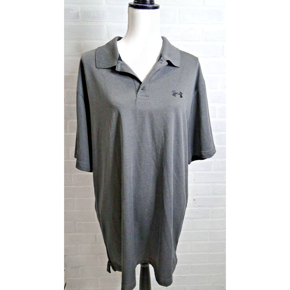 Under Armour Mens Polo 2XL Gray/Black